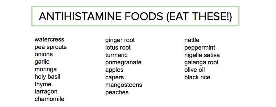 Antihistamine Foods
